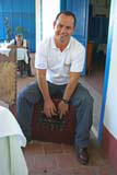 Edris, a member of Manacanabo at the Valle de los Ingenios. He speaks excellent English and is here demonstrating the marimbula.