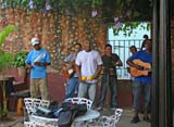 A band we saw briefly when we passed this little courtyard in Trinidad. As usual, pretty good.