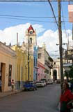 A street in the centre of town (with Mary in the foreground).