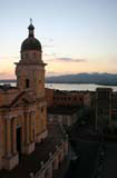 A view at dusk from the roof terrace of the Hotel Casa Granda.