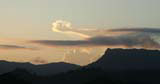 Baracoa's local mountain El Yunque at dusk.