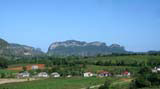 An early sighting of the mogotes in the Viñales valley.