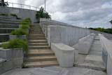 The steps, terraces and seats where the dignitaries gather.