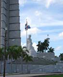 The statue of José Martí at the foot of his memorial in Plaza de la Revolución.