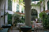 A typical courtyard restaurant.