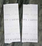 The back of the tickets, showing the name Viazul.