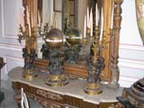 Candelabra and a clock.