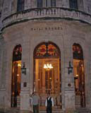 The doorway of Hotel Raquel, on Calle San Ignacio.