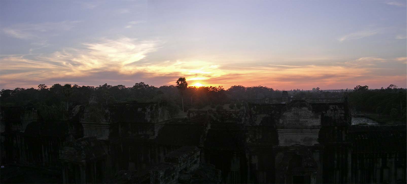 Sunset from the top of the temple<br />(composite of 2 photographs)