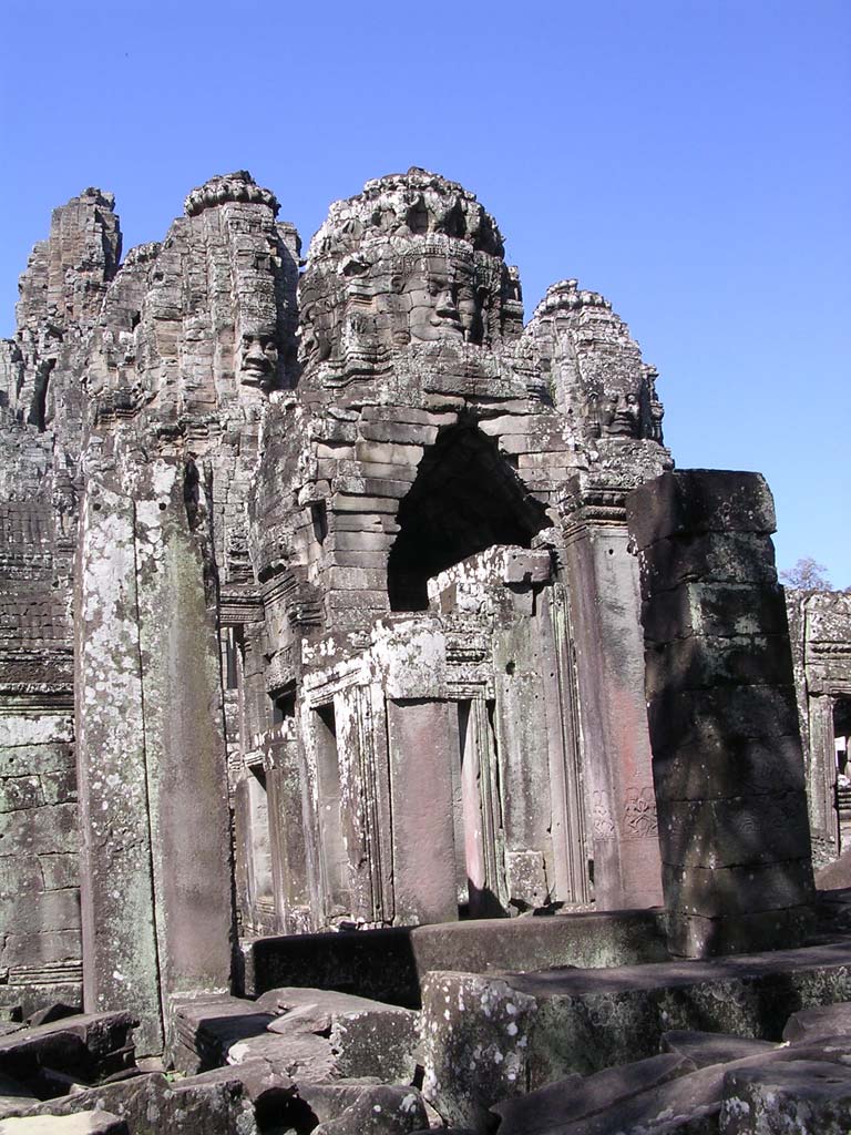 Faces above an archway at the Bayon