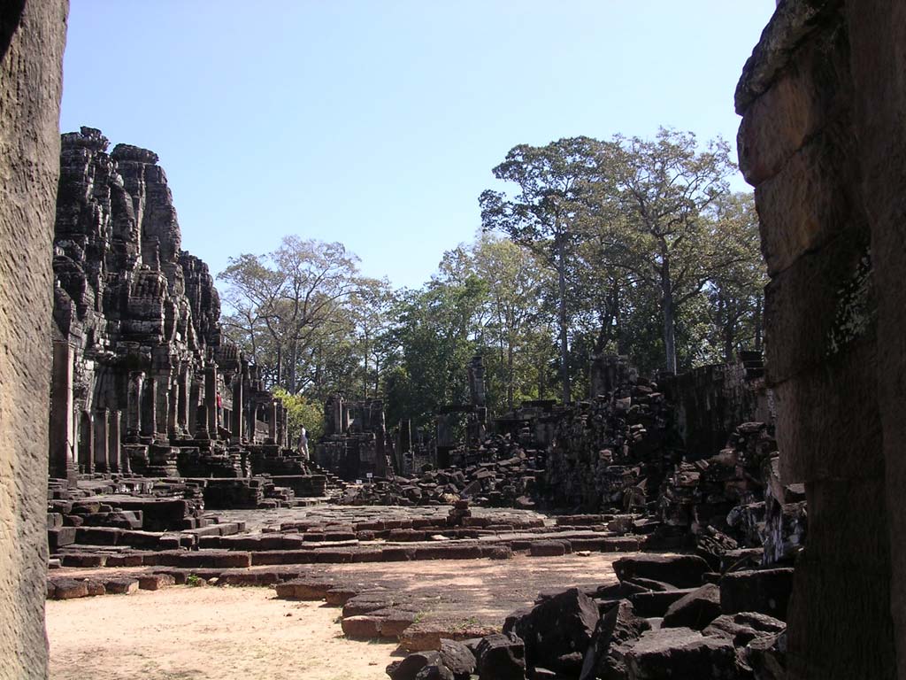 Along one side of the temple