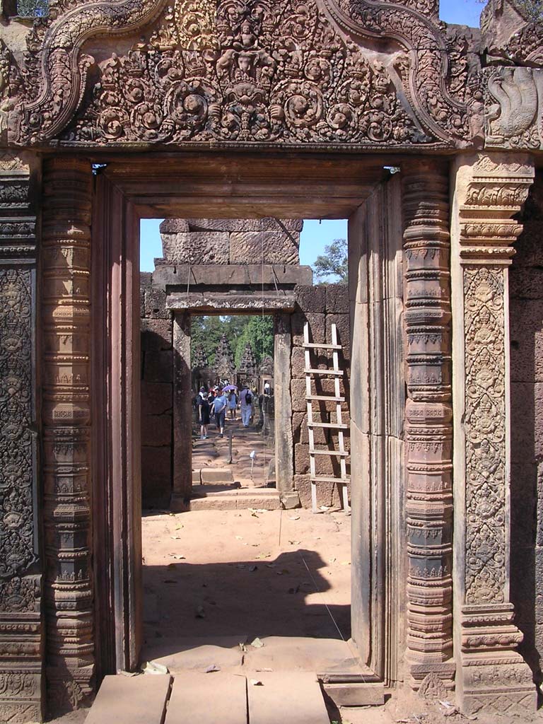 View through doorways