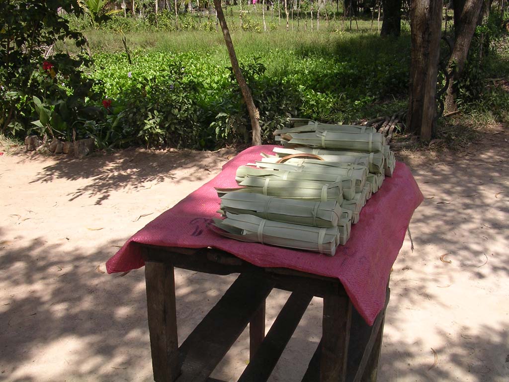 Palm sugar for sale in Cambodia (it's not unlike fudge)