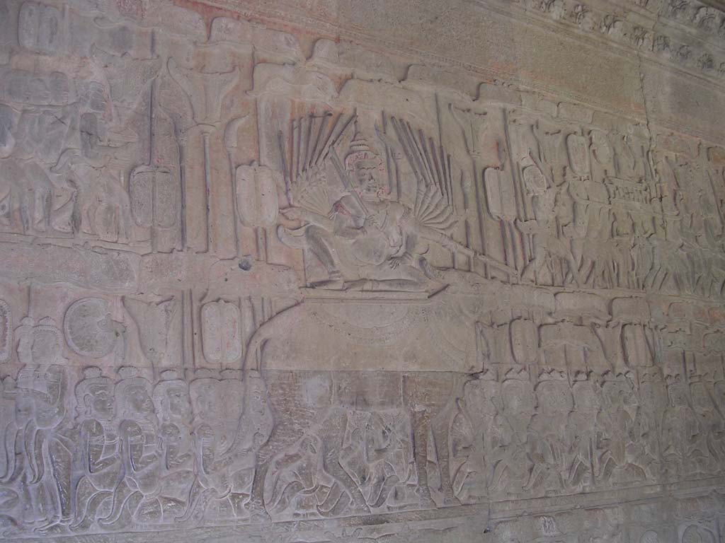 Heaven and Hell: 18-armed Yama (judge of the dead), seated on a bull