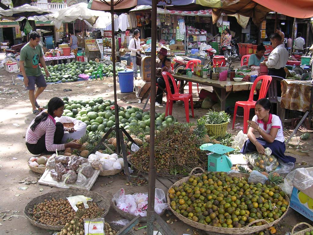 Market at the bottom of the hill