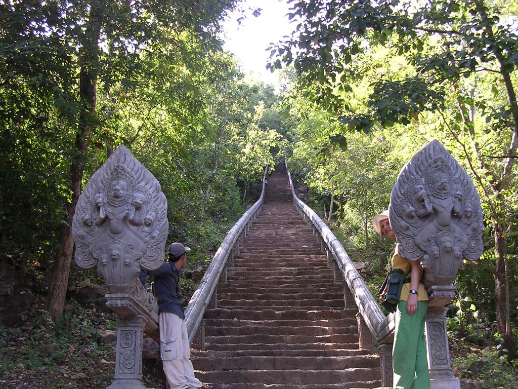 Mary and Sambath ponder the impending climb