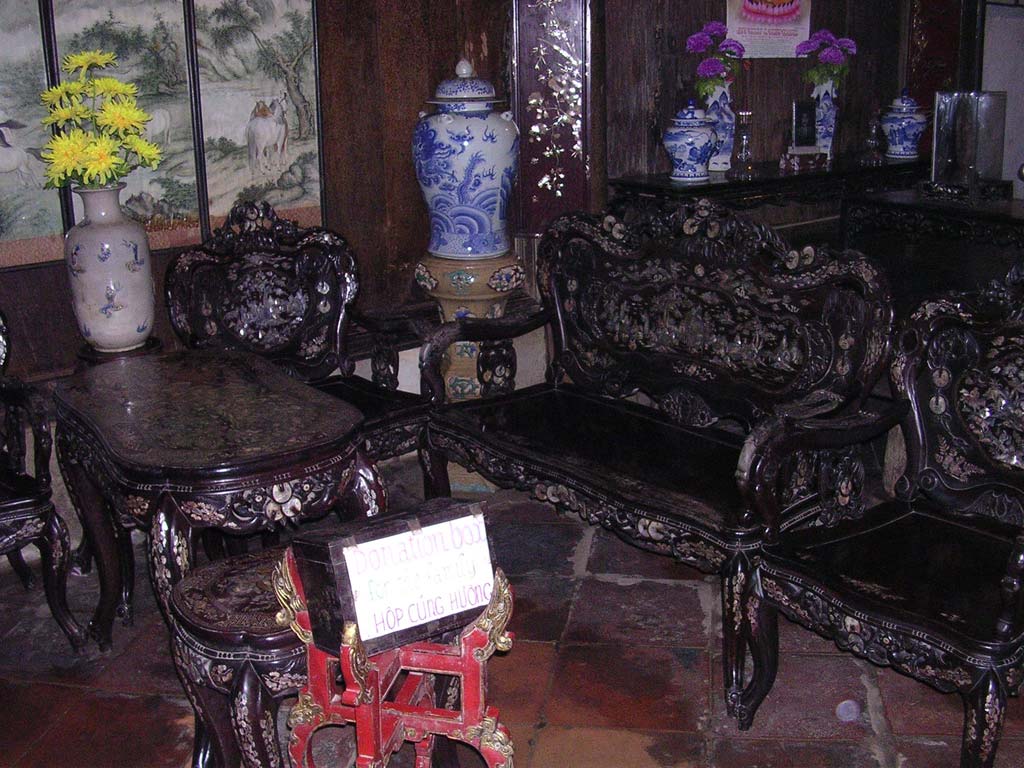 The family furniture, all ornately carved and inlaid - and no doubt extremely heavy