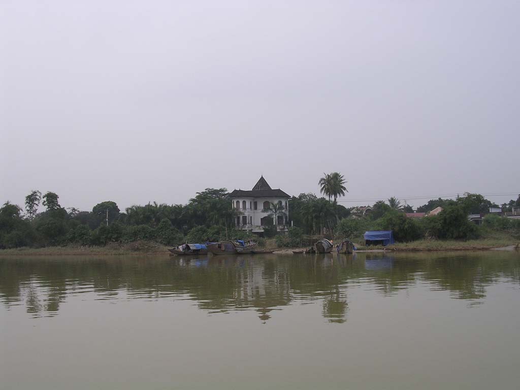 A grand riverside house