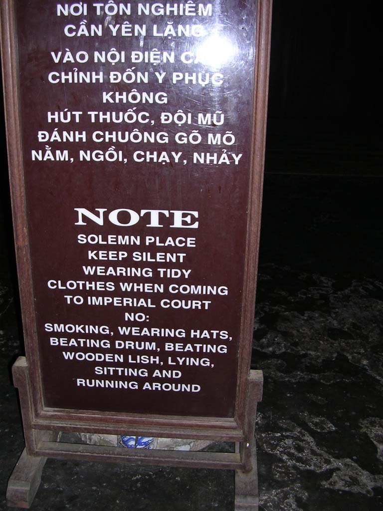 Solemn warning to visitors