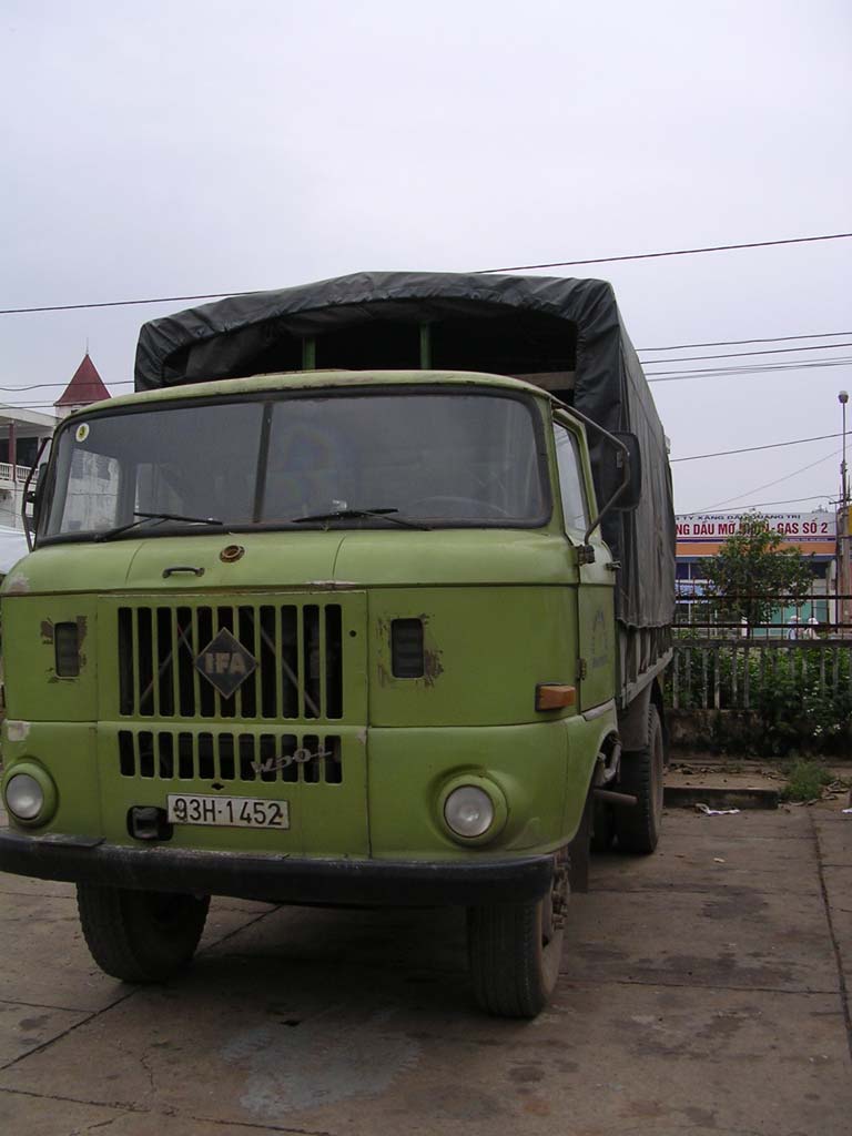 A typical IFA truck, made in the old East Germany. They're gradually being replaced by Hyundais.