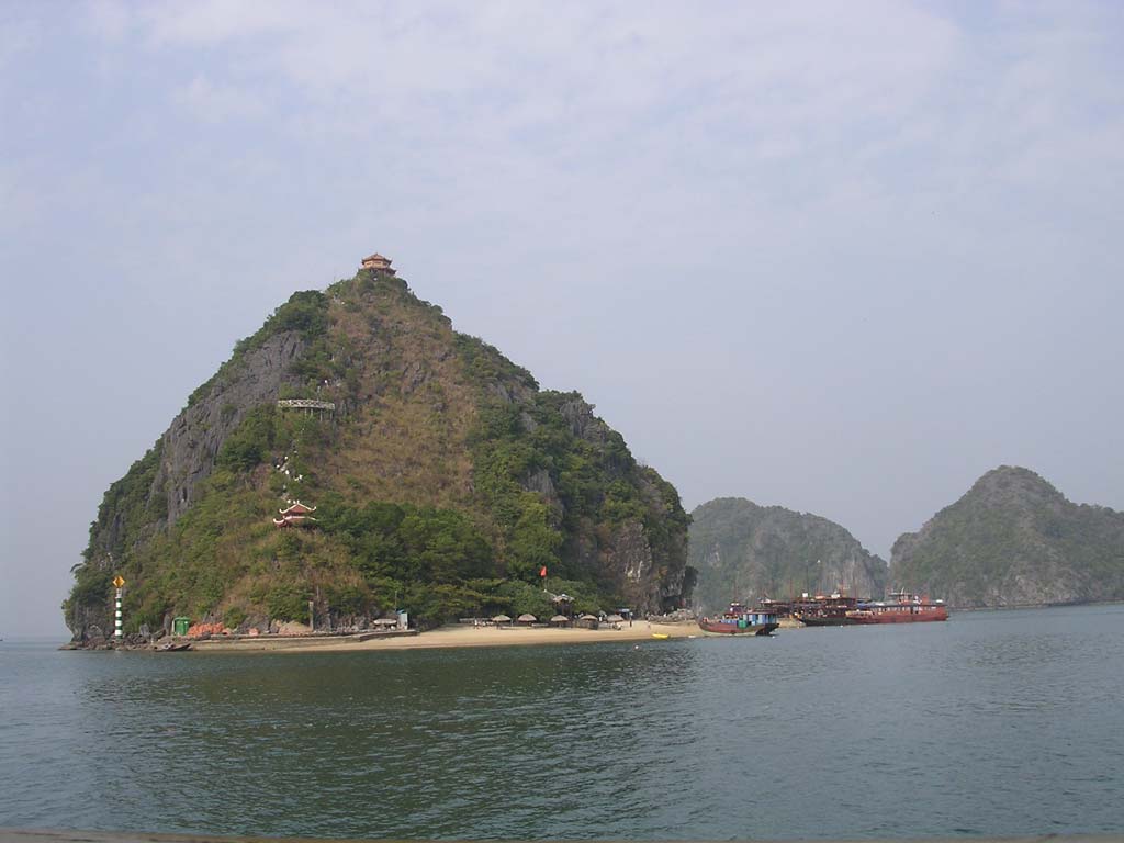 The same island with its beach