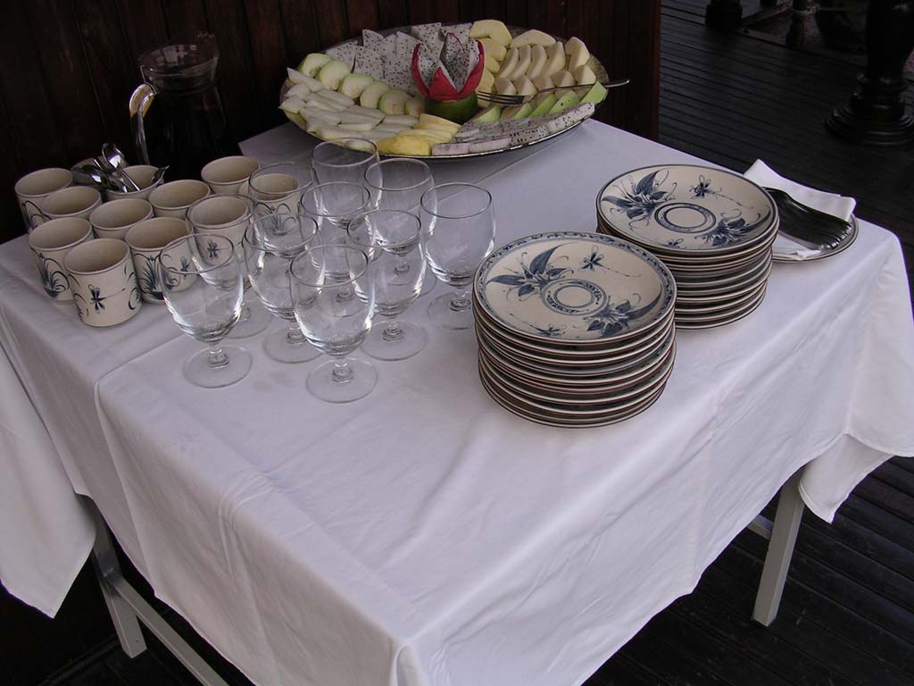 ...from this table (the white stuff with black dots is dragon fruit)