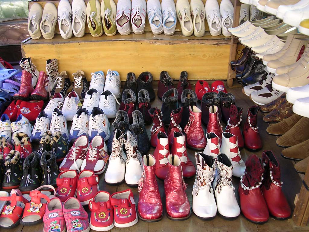 A footwear stall