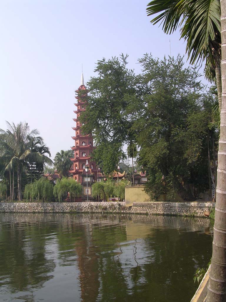 The tower of Tran Quoc Pagoda (we think), by West Lake