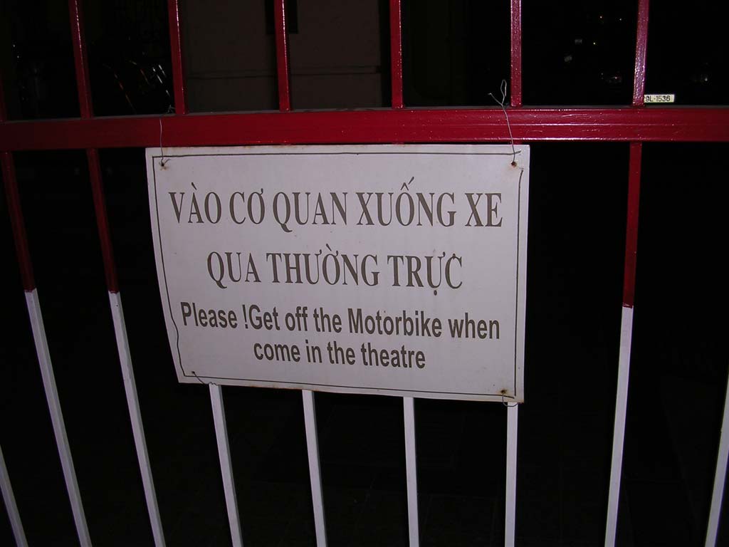 Instruction to Opera patrons in Hanoi