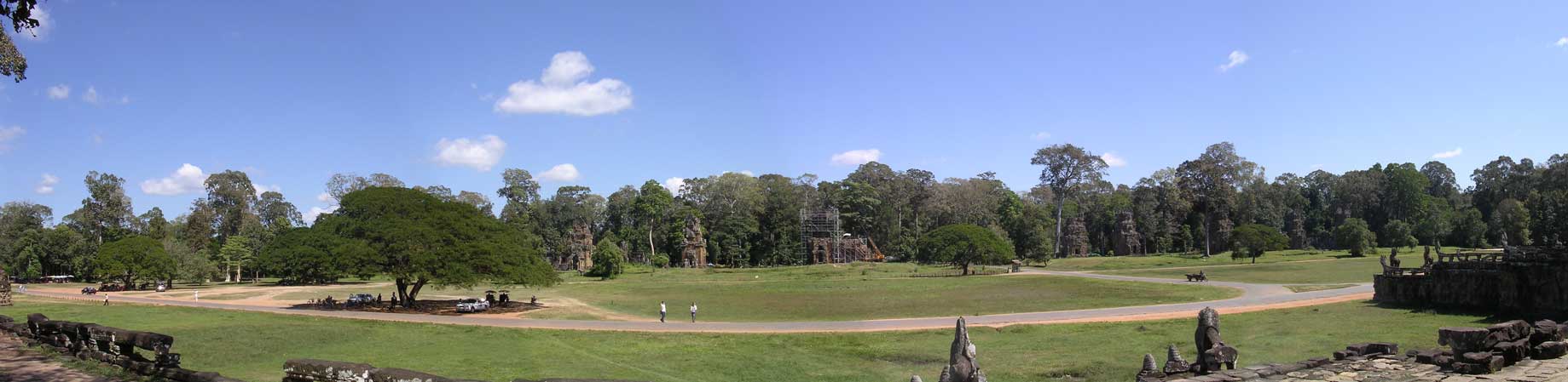 Panorama from the Terrace of Elephants, showing some of the 12 Towers of Prasat<br />(composite of 4 photographs)