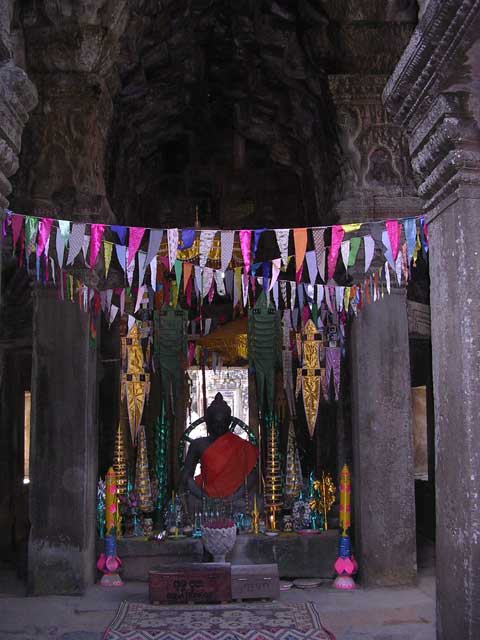 A Buddhist shrine inside