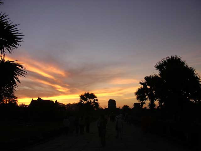 Sunset from the inner causeway of Angkor Wat