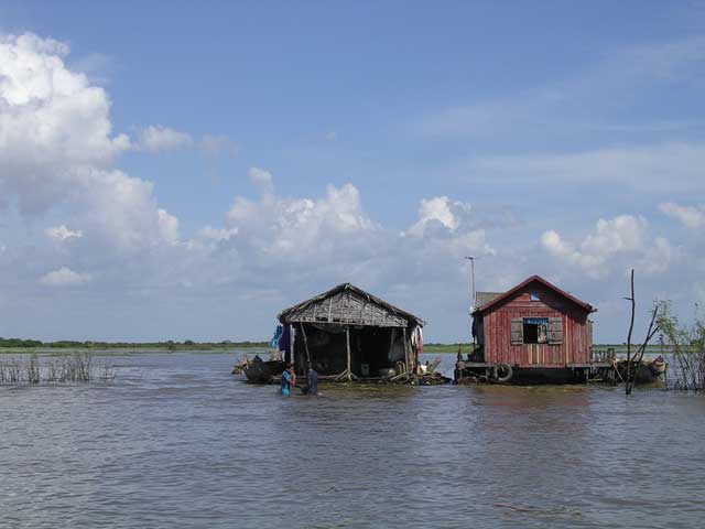 Typical housing, also at Chong Kneas, Cambodia