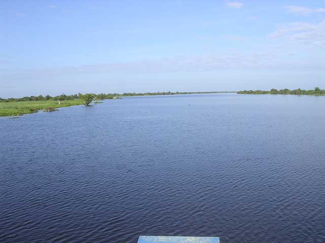 Nearly open water near the Stung Sangker river