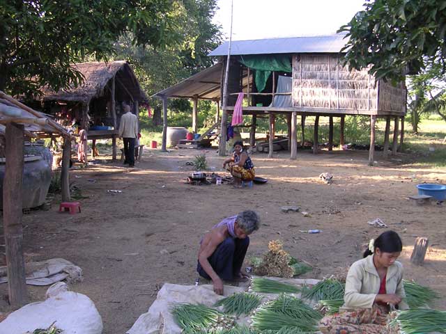 A family we visited, preparing their produce for market