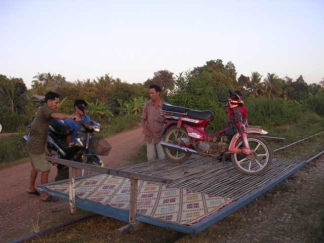 Unloading the bikes