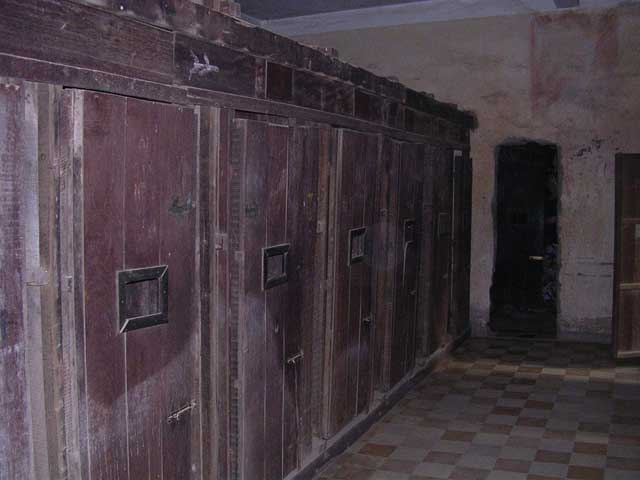Wooden cells in a classroom