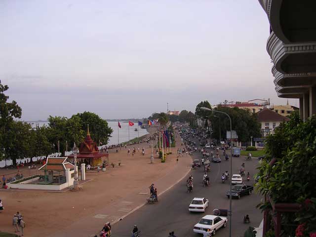 View down-river from our balcony