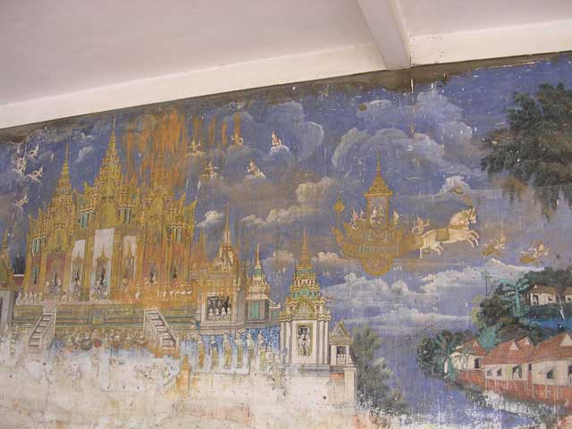 Another part of the mural - note the flying chariot