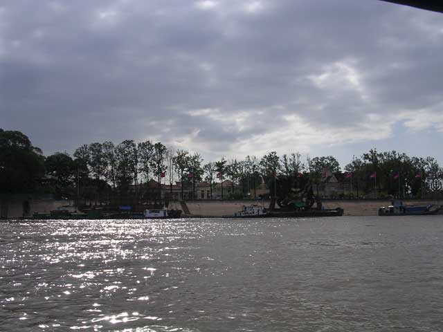 The Water festival floats from behind