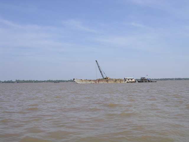 A dredger on the Mekong