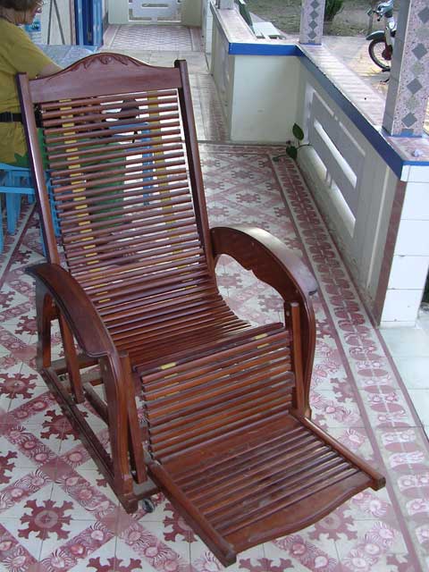 Reclining chair on the veranda