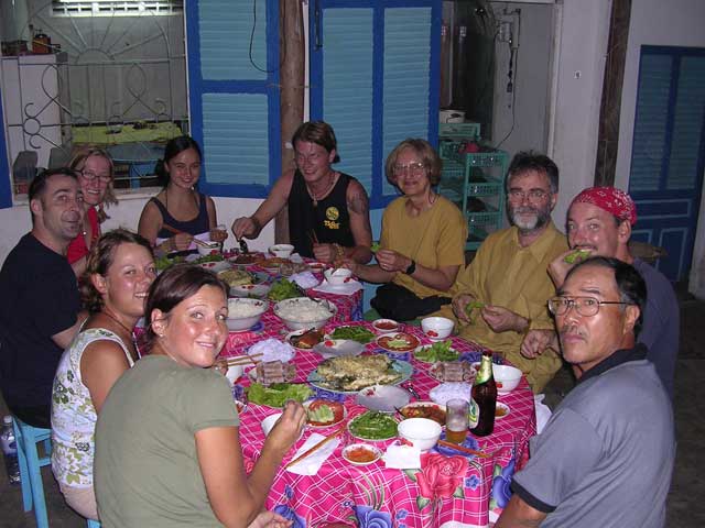 Dinner at the homestay in the Mekong Delta