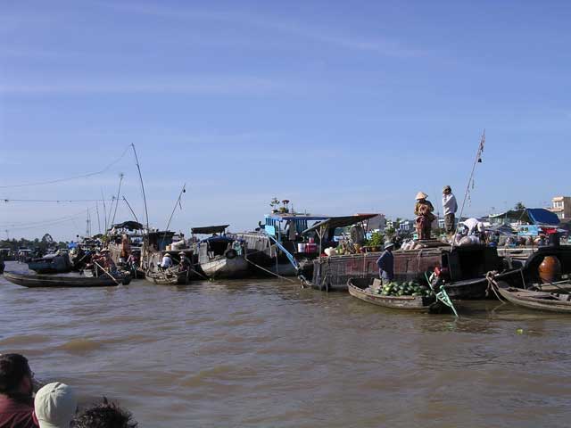 Floating market in the Mekong Delta