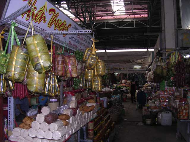 Rice cakes (we're fairly sure) hanging up