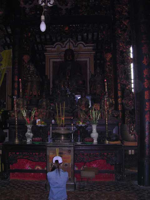 One of the altars, with various offerings on show