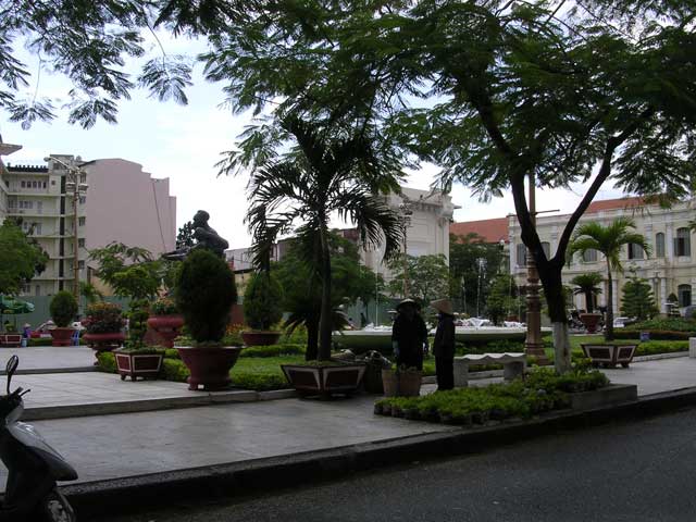 Two women gardeners in the City Hall park