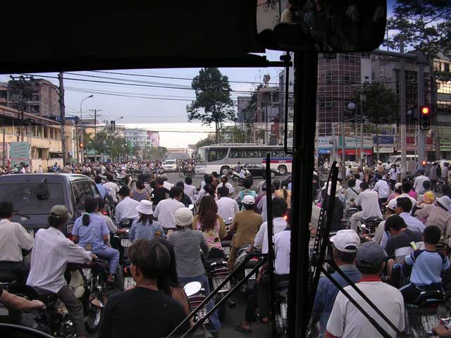 There are one or two motorbikes in Saigon