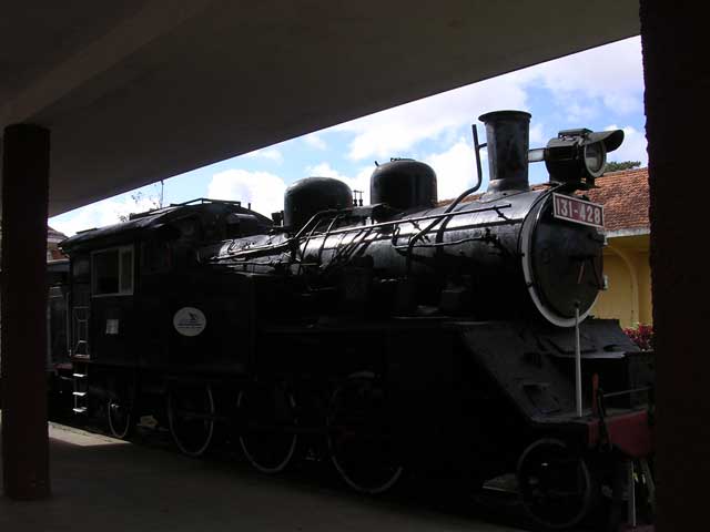 The old Japanese steam train on display