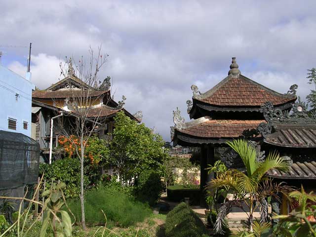 Some of the surrounding small buildings